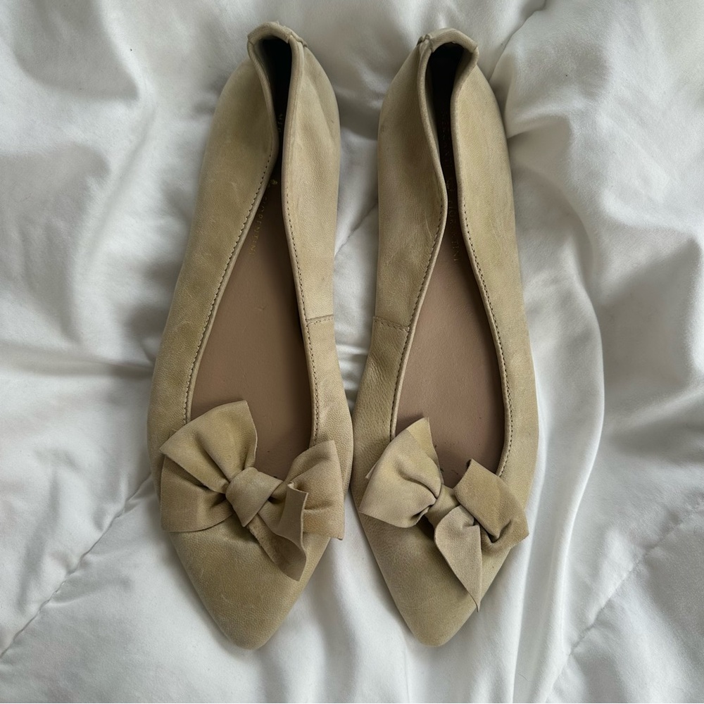 Vintage Mercanti Fiorentini Taupe Bow Flats